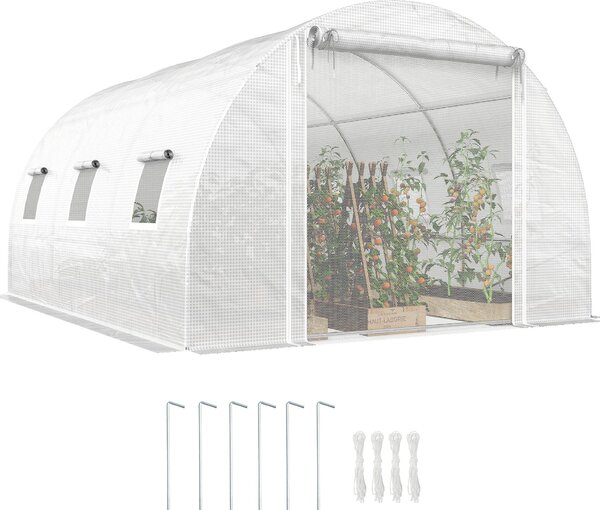 Serra in plastica Outsunny, circa 3x4x2 m, resistente all'inverno, ideale per la coltivazione dei pomodori