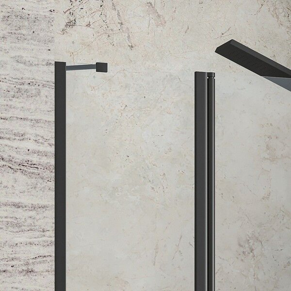 Kamalu porta doccia battente 80-85cm e fisso colore nero | kpx4000n