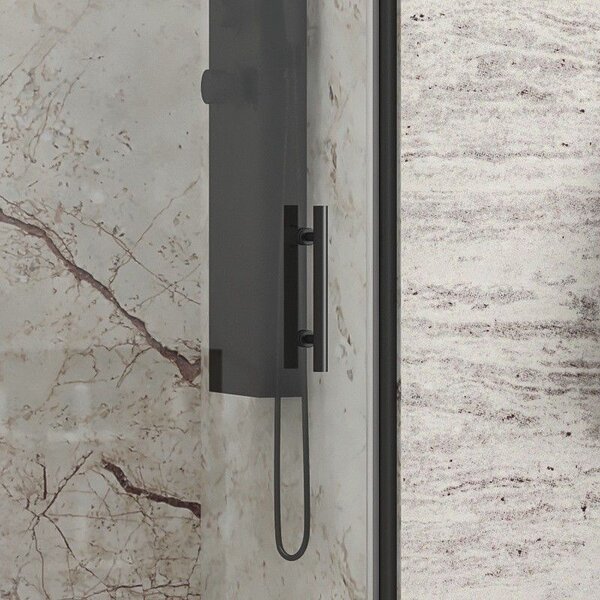 Kamalu porta doccia battente 80-85cm e fisso colore nero | kpx4000n