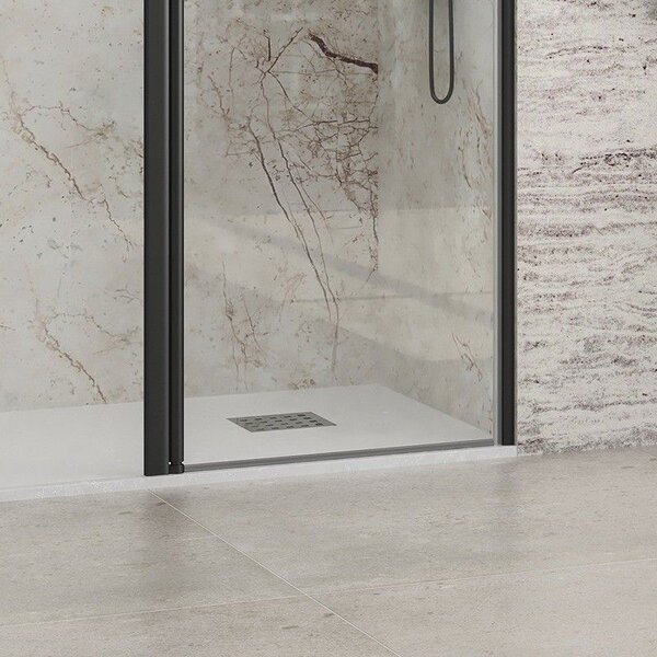 Kamalu porta doccia battente 80-85cm e fisso colore nero | kpx4000n
