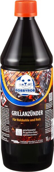 Robbyrob Accendino liquido per barbecue da 1 litro per bricchette e carbonella per barbecue