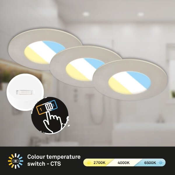 Briloner 7598032 -SET 3x Lampada LED da incasso per bagni LED/4,9W/230V IP44 cromo
