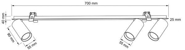 Brilagi - Lampada da incasso SELE 3xGU10/30W/230V nera