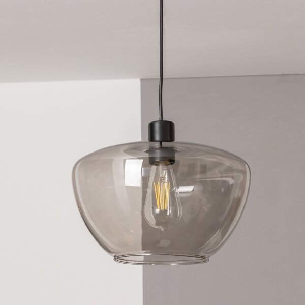 Lampada a sospensione su cavo SEVENTIES E27/40W/230V fumé/grigio