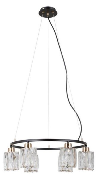 ITALUX PND-40814-6-BK-HBR - Lampadario a sospensione con cavo SIMONA 6xE14/40W/230V nero/oro
