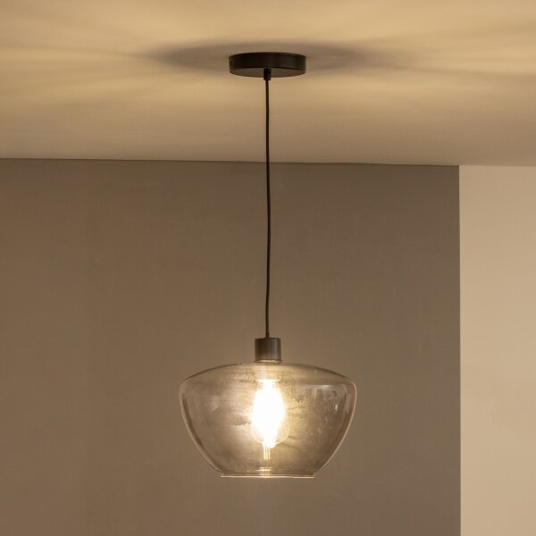 Lampada a sospensione su cavo SEVENTIES E27/40W/230V fumé/grigio