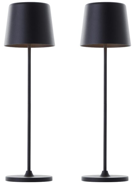 BRILLIANT Lampada da tavolo ricaricabile a LED Kaami, 2 W, 310 lm, 3000 K, nero, set da 2