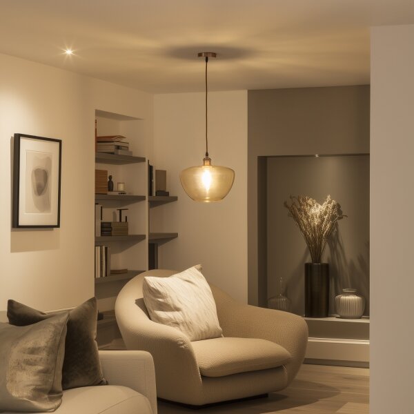 Lampada a sospensione con cavo SEVENTIES E27/60W/230V fumé/marrone