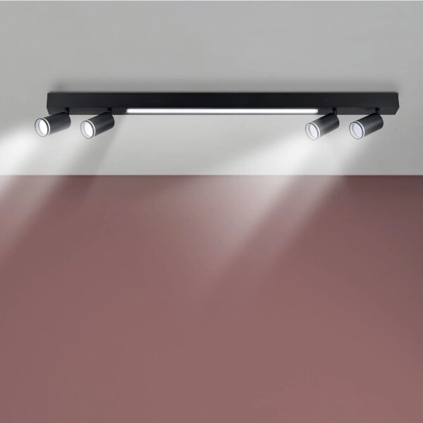Plafoniera LED PARIGI LED/24W/230V + 4xGU10/10W nero