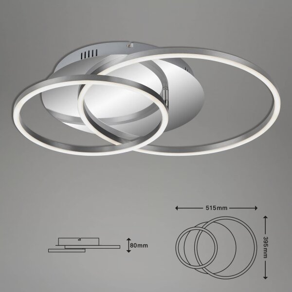 Plafoniera da soffitto dimmerabile a LED 28W/230V 3000K cromo opaco