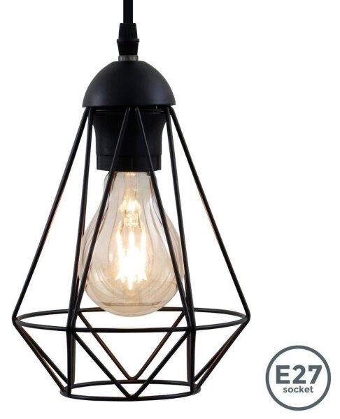 Lampadario LED su cavo 1xE27/6,5W/230V 2500K nero