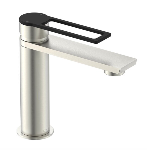 Miscelatore per lavabo Lenz MINA - design bicolore, antimpronta, miscelatore girevole, valvola pop-up easy-clean, 46013011