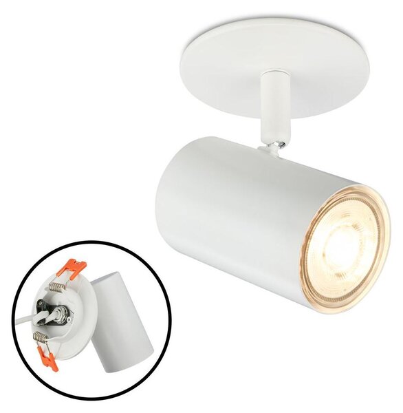 Lampada da soffitto a incasso GU10, montaggio a parete o soffitto, con faretto orientabile