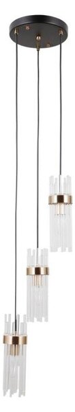 ITALUX PND-40760-3-BK-HBR - Lampadario a sospensione su cavi TARASO 3xE14/40W/230V nero/oro