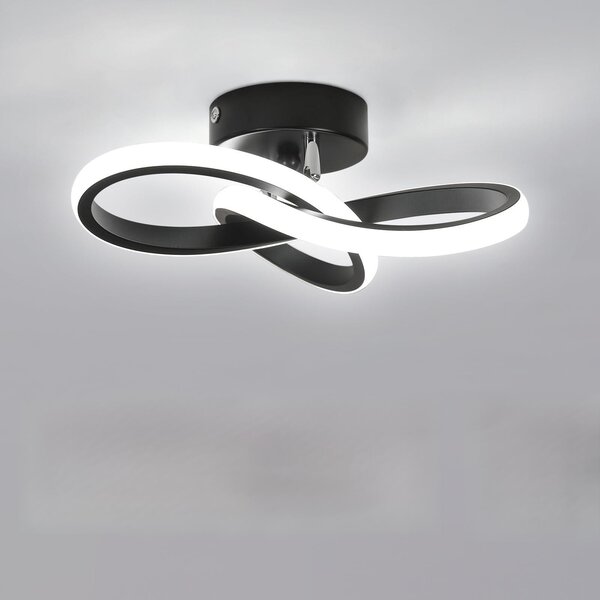 Comely, plafoniera LED nera, 25x25 cm, 22W, dimmerabile. Plafoniera moderna in alluminio, luce bianca calda (3000K), luce naturale (4500K) e luce bianca fredda (6500K), ideale per camera da letto, soggiorno, cucina e corridoio