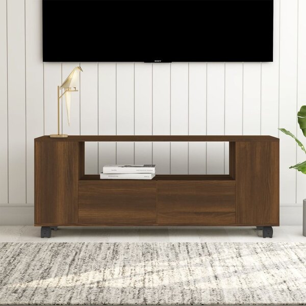 Mobile TV Rovere Marrone 120x35x48 cm in Legno Multistrato