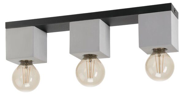 Plafoniera a 3 luci HxLxL 11x49x9 cm Prestwick 3 nero/grigio