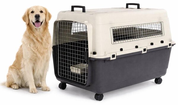 Trasportino per cani, modello Flamingo, colore grigio scuro, dimensioni XL: 60 x 90 x 68 cm
