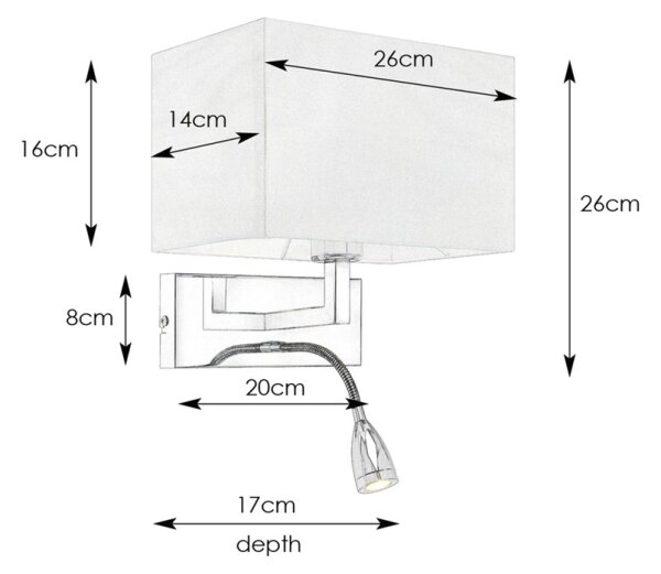 Markslöjd 106308 - Applique a LED SAVOY LED/3W+E27/60W/230V