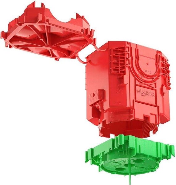 Scatola tubolare da soffitto grande a 2 sezioni, uscita D=60 mm - Kit in calcestruzzo 94x75 mm 1260-11