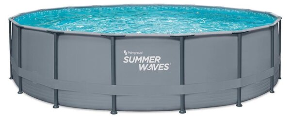 Summer Waves Elite Frame Piscina fuori terra rotonda Set completo Grigio Ø 549x132 cm