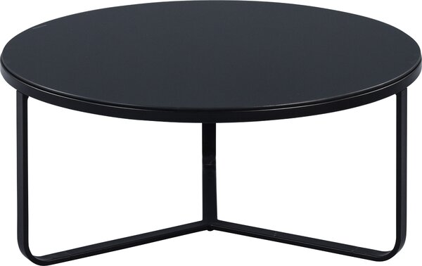 Tavolino Boston 2 in nero - vetro, metallo - H=35,5cm P=80cm
