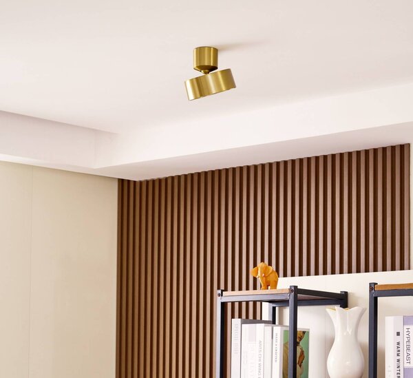Lindby Faretto LED Nivoria, Ø 14 cm, colore oro, orientabile