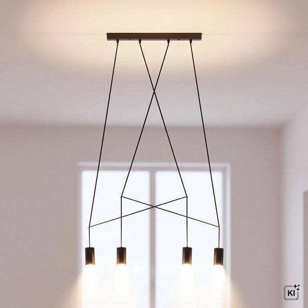 Lampada a sospensione GU10 in metallo nero, moderna lampada a sospensione per cucina