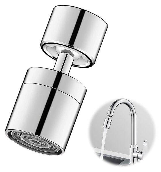 Aeratore per rubinetto cucina - Girevole a 360 gradi - Adattatore M22 M24 - Acciaio inossidabile - Risparmio idrico
