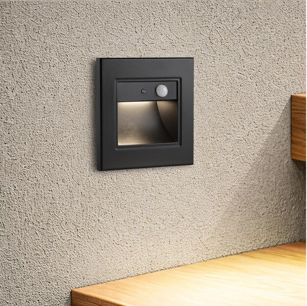 Brilagi - Lampada LED per scale con sensore STEP LIGHT LED/1,5W/230V IP44 nero
