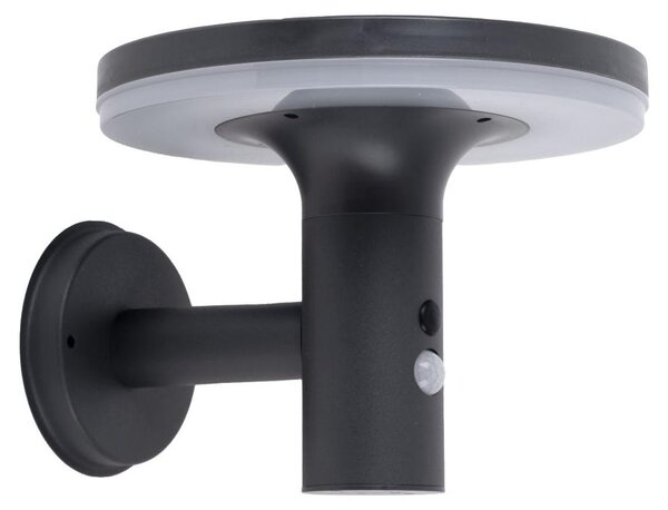 Lampada da esterno solare a LED, colore antracite, con sensore di movimento, altezza 21 cm, grado di protezione IP44