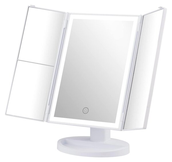 Specchio cosmetico LED, ingrandimento 3x, colore bianco