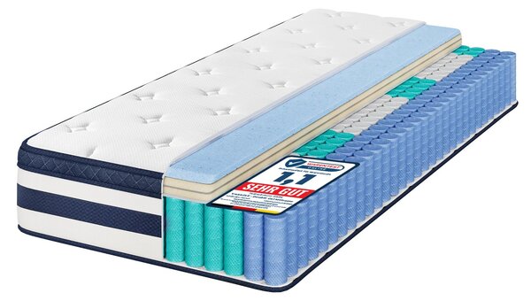 VASAGLE, materasso, 90 x 200 x 25 cm, in gel memory foam, supporto medio, livello di rigidità H3