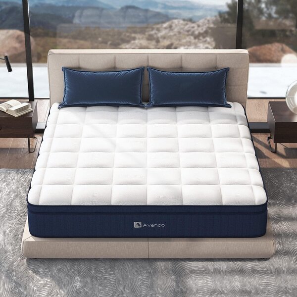 Avenco, materasso 160x200, materasso a molle insacchettate, con lattice naturale e fibra di alta qualità