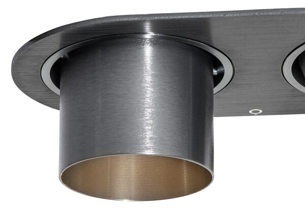 Set di 6 faretti da incasso color canna di fucile GU10 50mm 2-Luci - Installa