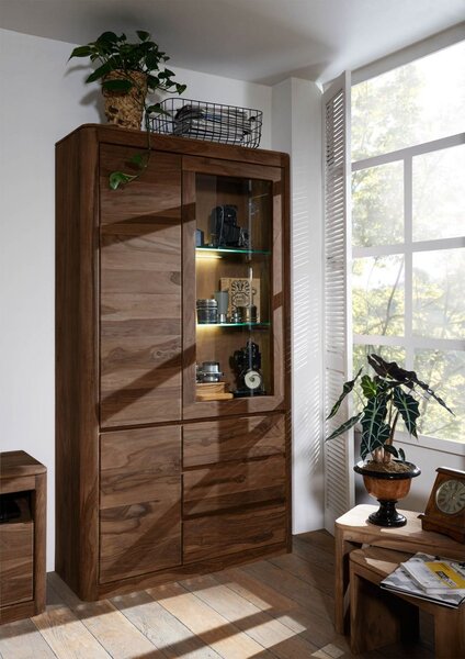 Libreria bassa in Rovere naturale stile Provenzale - 2 vani -LIB/OAK01 –