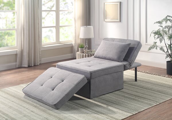 Sgabello multifunzionale Finn, tessuto strutturato grigio