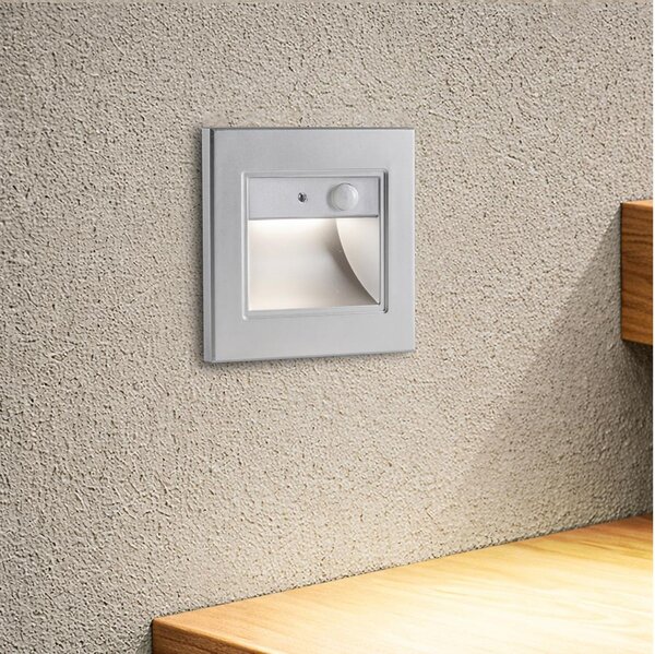 Brilagi - Segnapasso a LED con sensore STEP LIGHT LED/1,5W/230V IP44 argento