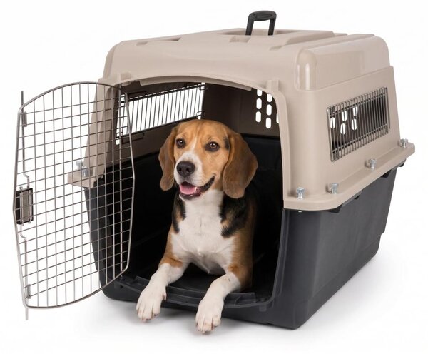 Trixie Scatola di trasporto VARI Kennel IV: 52 × 55 × 71 cm, dunkelblau/beige