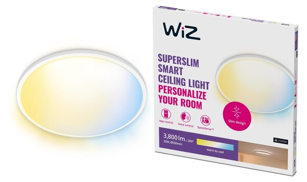 Philips Wiz bianco sintonizzabile 8719514554979 SuperSlim LED plafoniera di grandi dimensioni D550mm 32W/3800lm 2700-6500K bianco