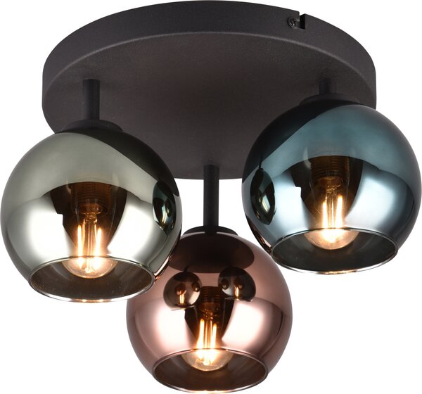 Lampada da soffitto Reality Sheldon E14 a 3 luci, ⌀33 cm, multicolore