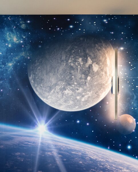 Carta da parati Luna tra stelle blu, Spazio e pianeti - Tapeko.it