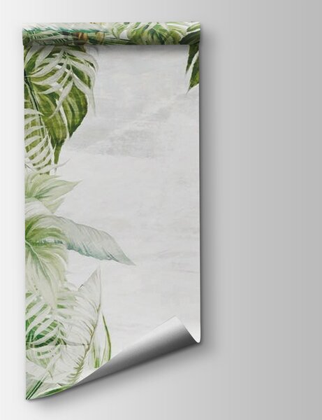Carta da parati Foglie di giungla pendenti, Foglie tropicali, Acquerello, u93228 - Tapeko.it