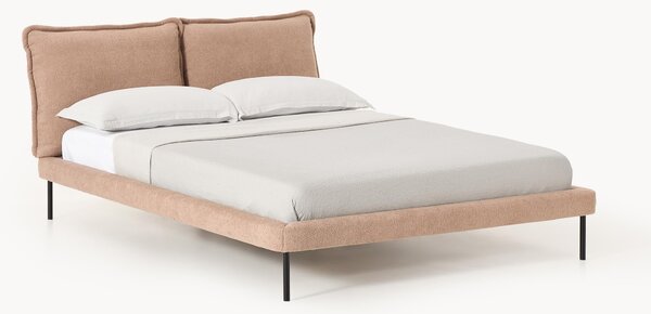 Letto imbottito in teddy-bouclé Amelia