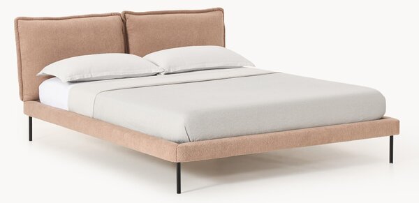 Letto imbottito in teddy-bouclé Amelia