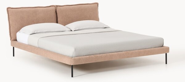 Letto imbottito in teddy-bouclé Amelia