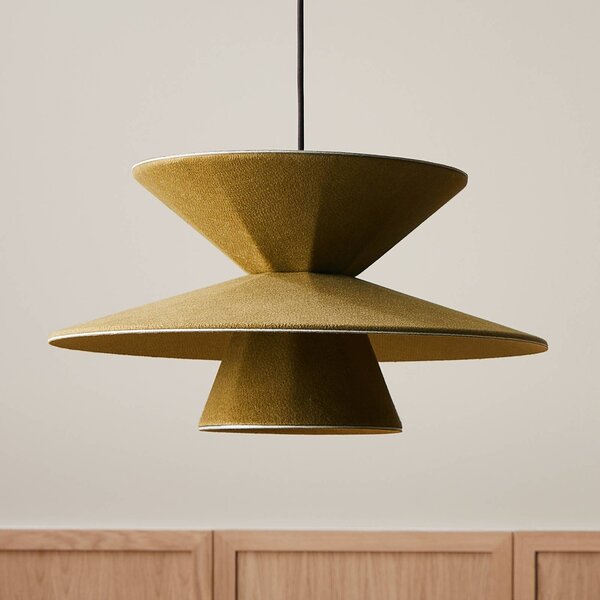 LOOM DESIGN Lampada a sospensione Morphic, dimmerabile, Verde, Soggiorno / Sala da pranzo, Tessuto / Stoffa / Seta, Moderno, Lampada a sospensione