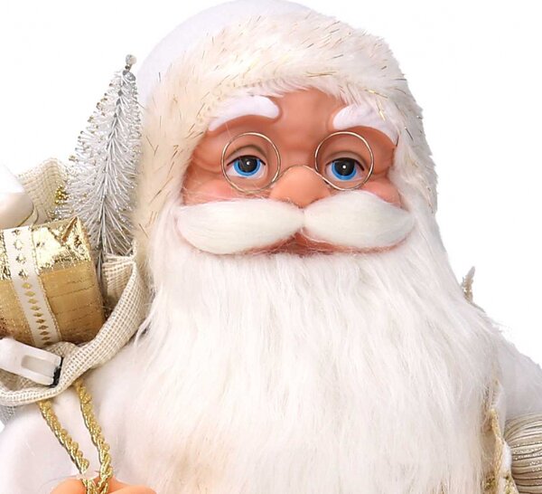 Babbo natale tessuto bianco e oro cmh60