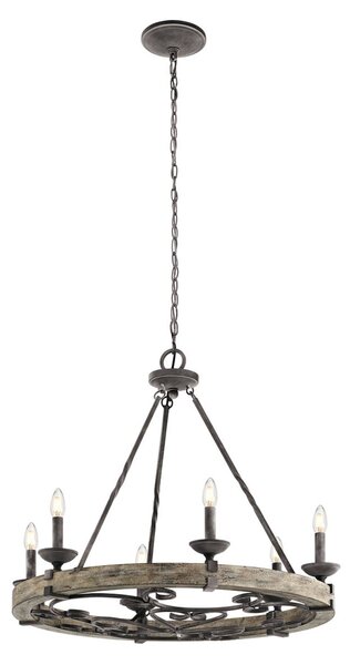 KICHLER Lampadario a soffitto Taulbee, dimmerabile, Nero, Soggiorno / Sala da pranzo, Metallo, Campagna / Rustiche, Lampadario