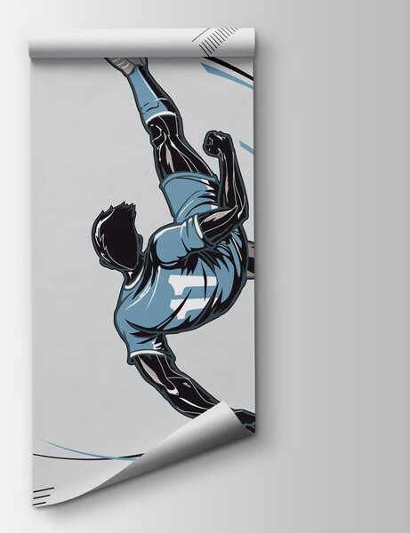 Carta da parati Calciatore in salto blu, Calcio, Sport in movimento, u98736 - Tapeko.it